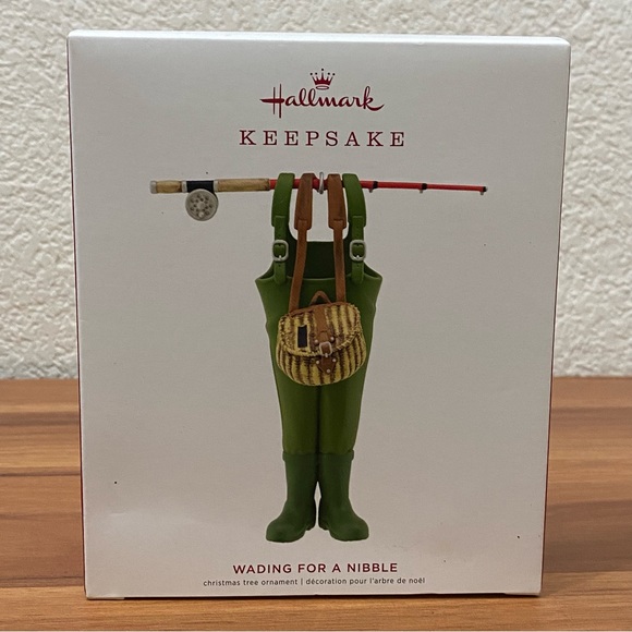 2019 HALLMARK Keepsake Wading For A Nibble Fishing Ornament - Picture 2 of 14